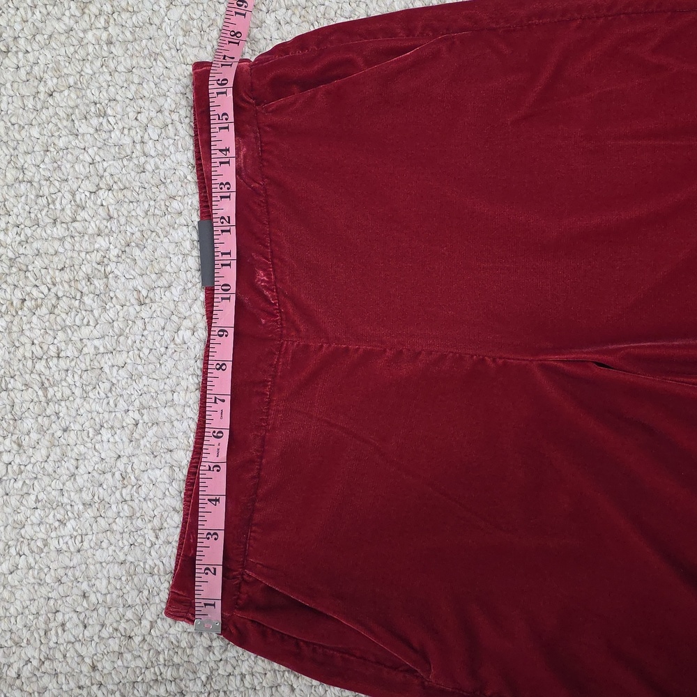 Wide Leg Mid Rise Velvet Pants - Picture 9 of 16